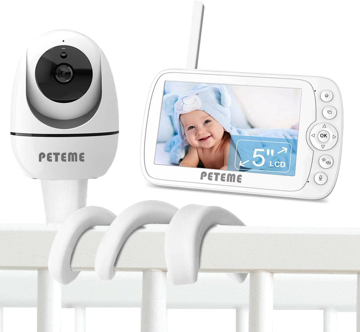 5 LCD 1080P Pan/Tilt Video Baby Monitor with Night Vision A952601