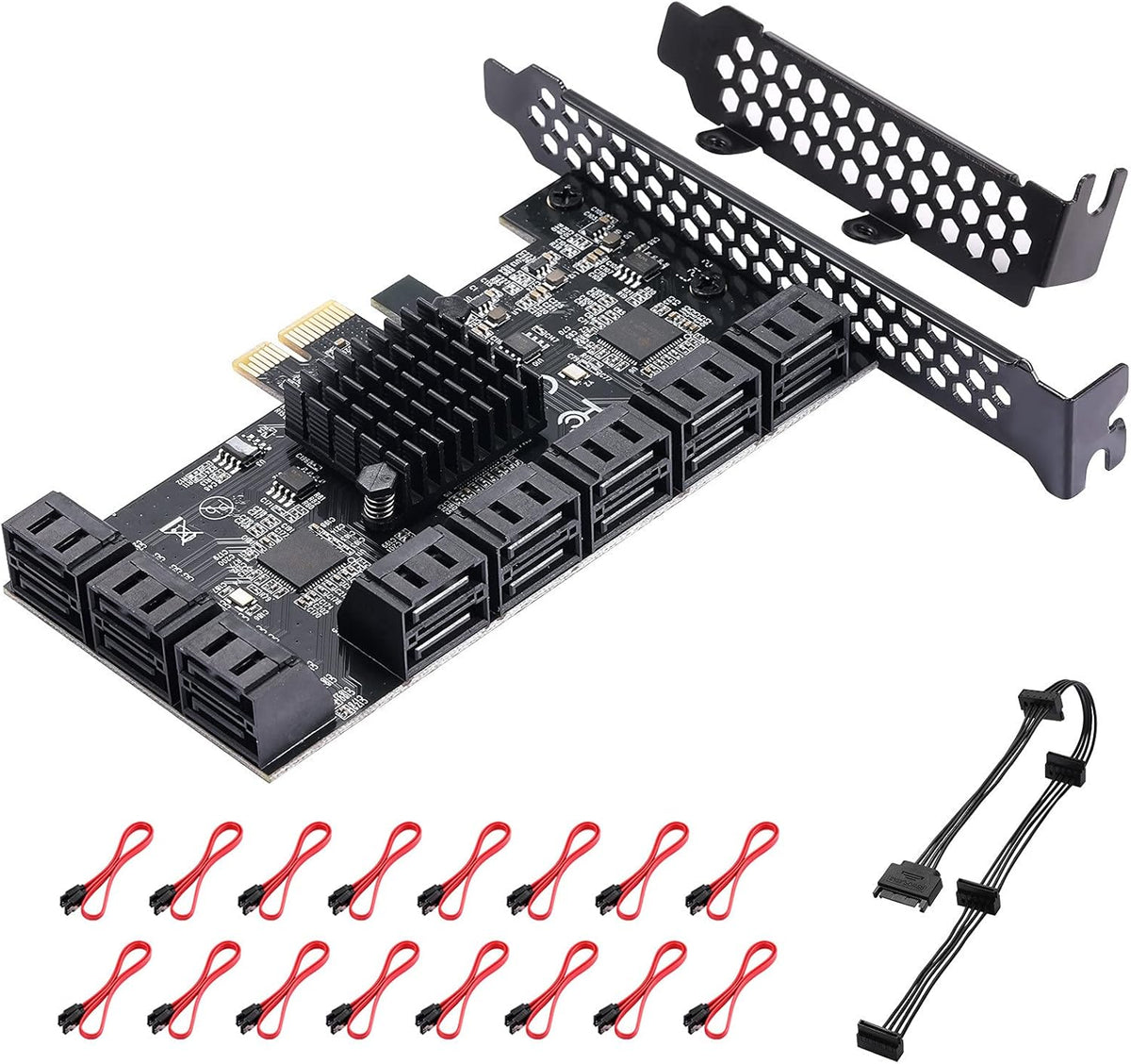 18 Port 6Gbps SATA 3.0 PCIE Card with SATA Cables E21527