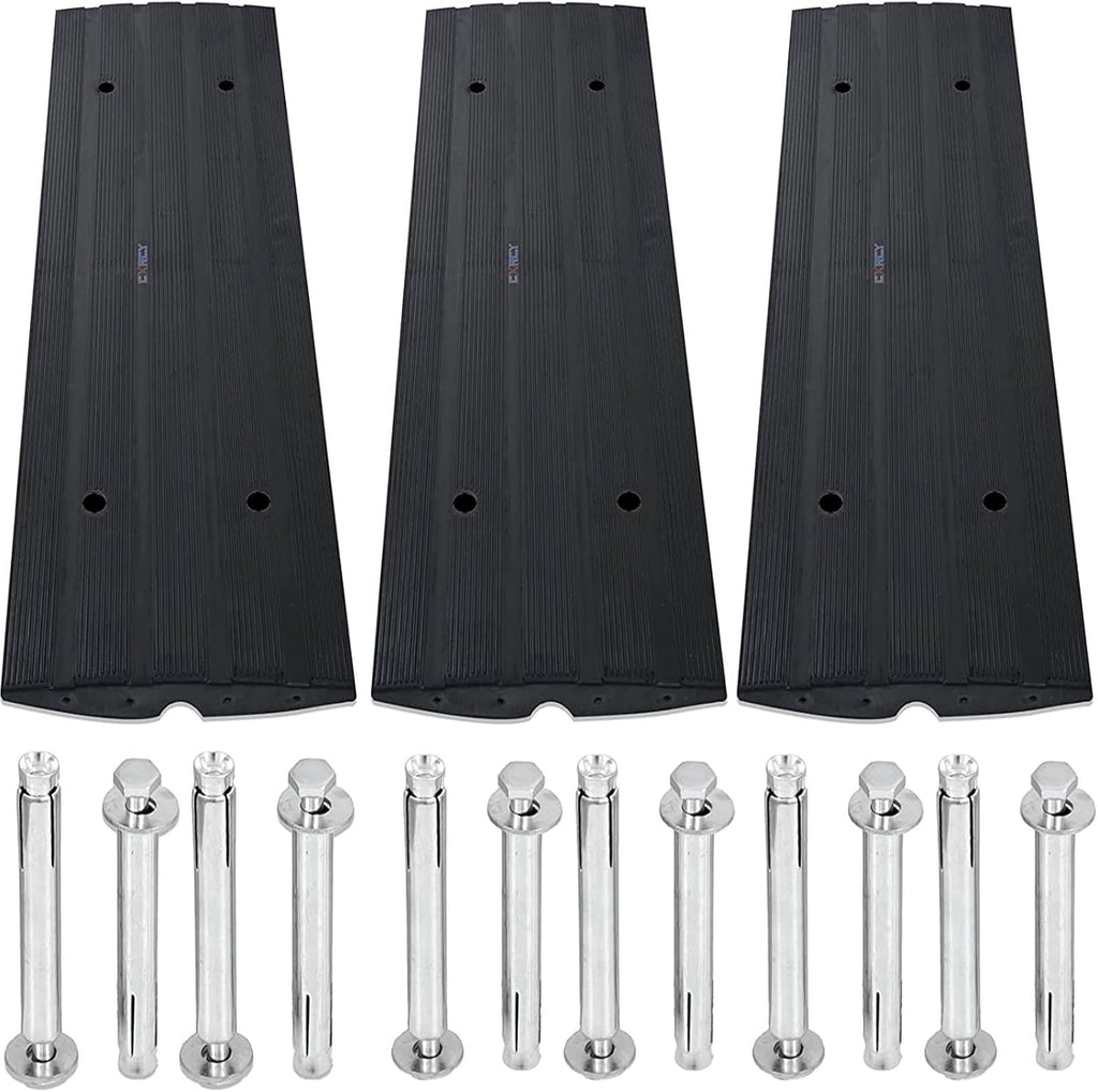3PCS Rubber Heavy Duty Driveway Curb Ramps B96441