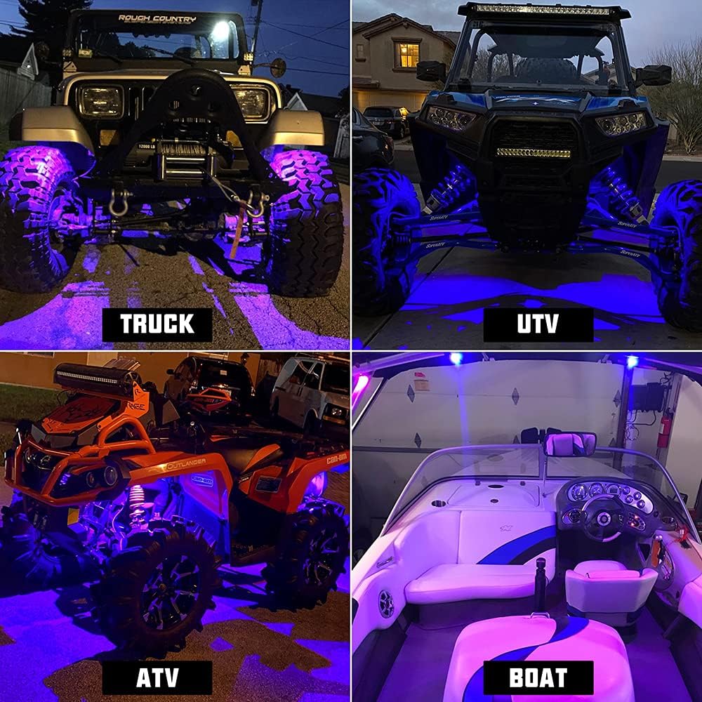 6 Pods RGBW LED Rock Lights with Remote Control Pack of 2 J21232