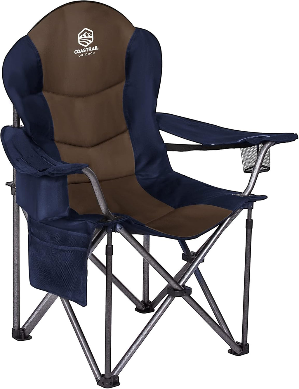 Oversized Padded Folding Camping Chair with Cooler Bag L170895