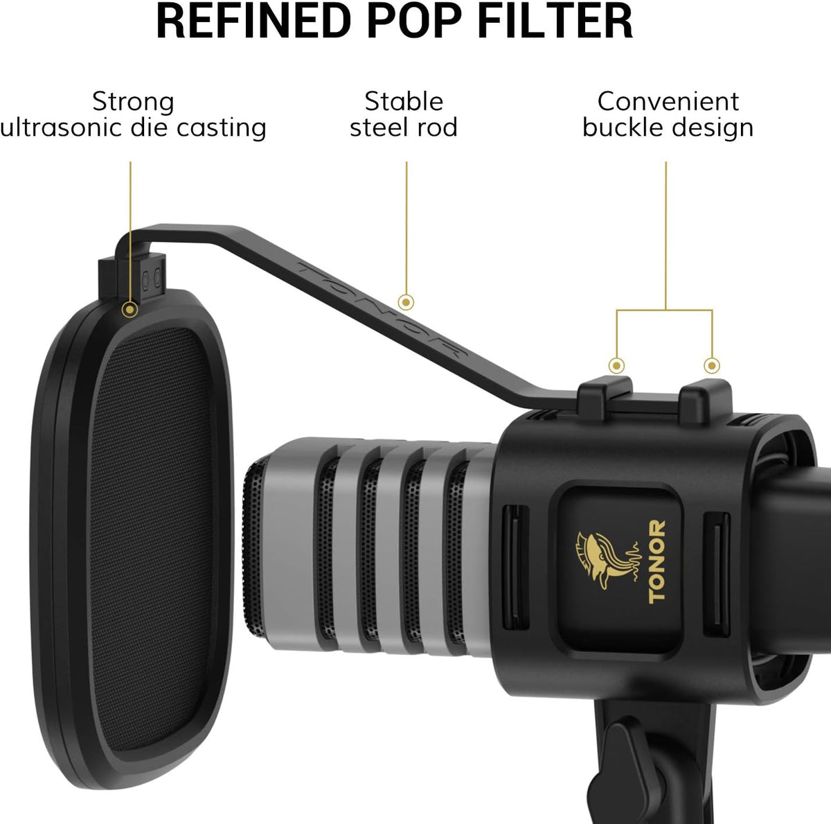 USB Microphone with Tripod Stand, Pop Filter, Shock Mount Q77326