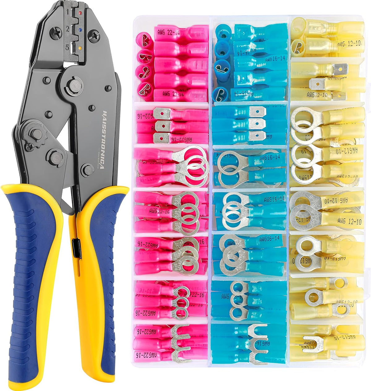 Crimping Tool for Heat Shrink Connectors with 280 PCS Marine Grade Connectors B238