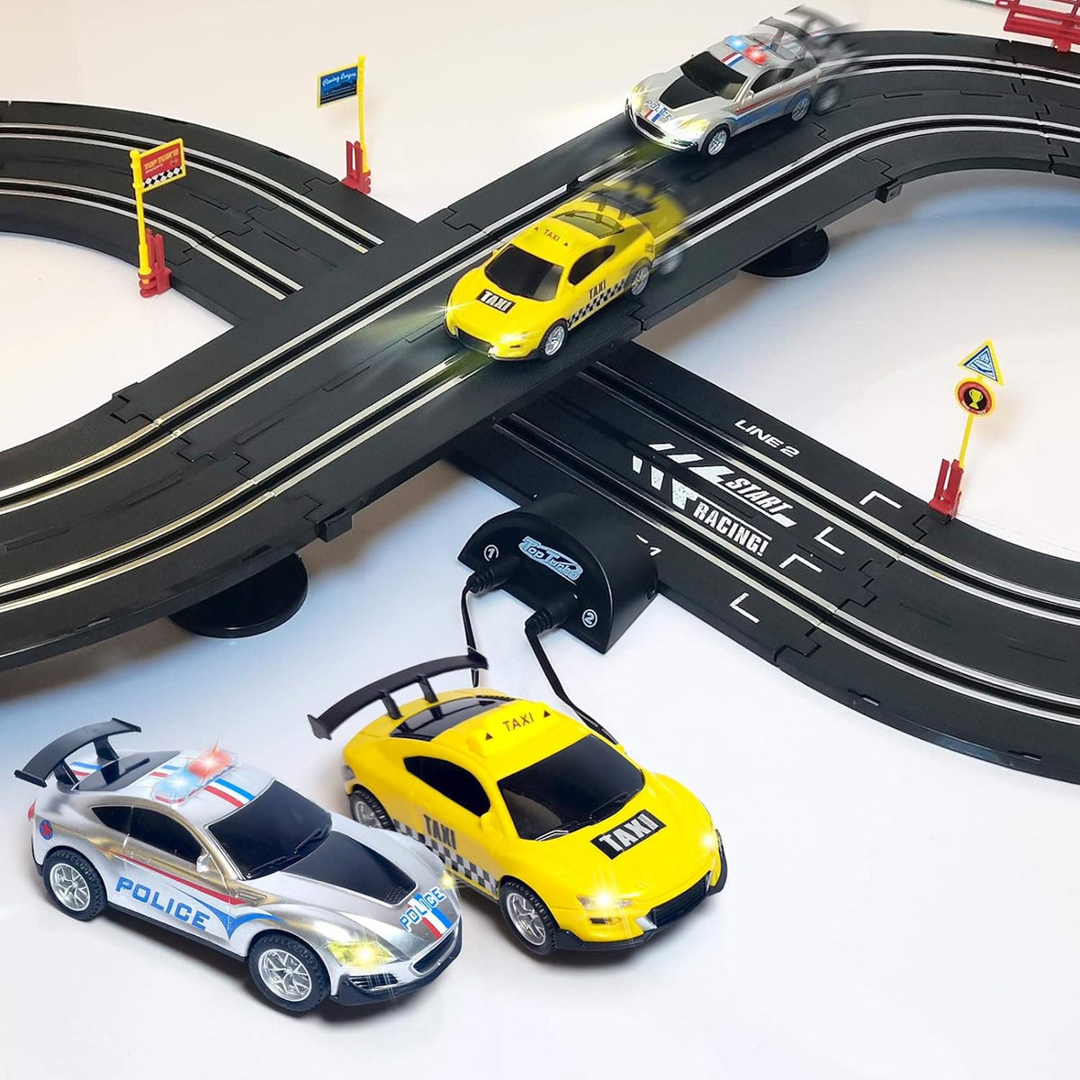 1:43 Scale Electric Racing Track Set with 2 Controllers C20482