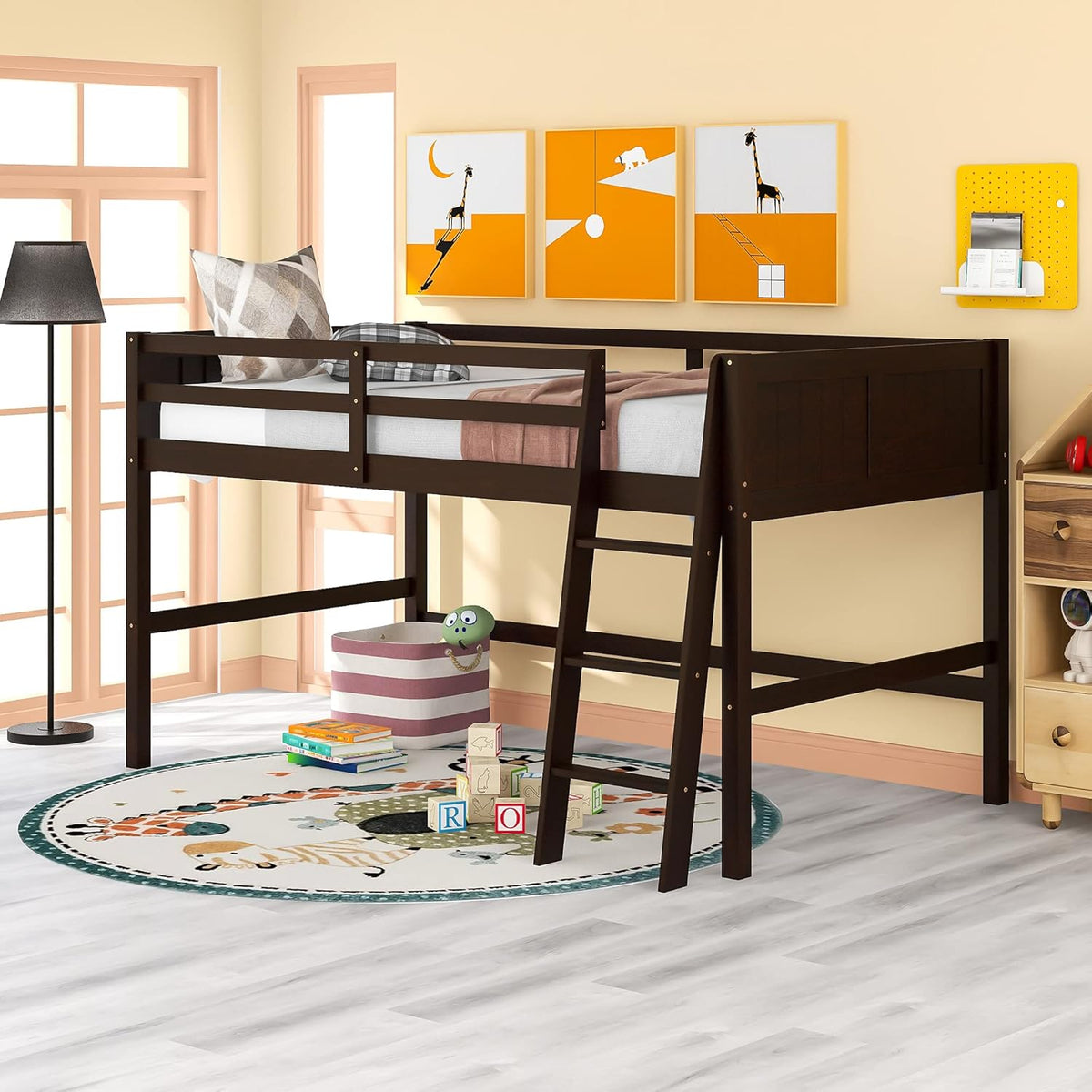 Twin Loft Beds with Slide and Staircase Z9186
