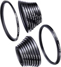 18 Pieces Filter Ring Adapter Set Black D5104