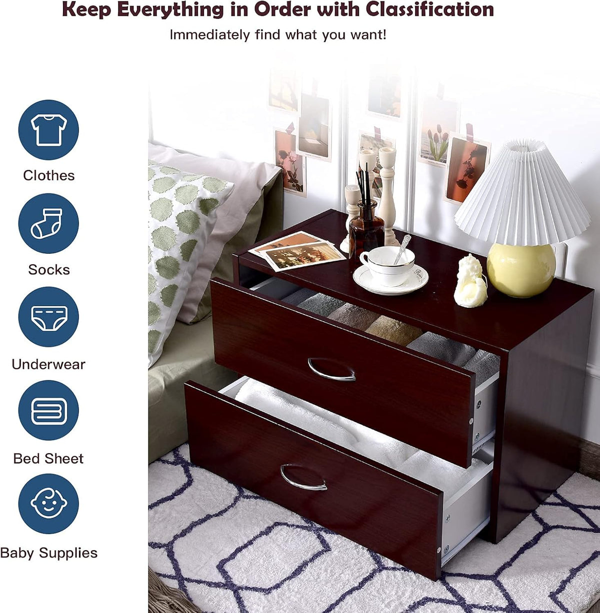 Brown 2 Drawer Dresser U55961