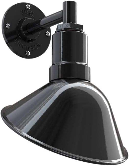 Matte Black 9 in Dome 16 in Gooseneck Outdoor Wall Light C59831
