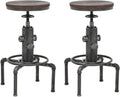 Adjustable Height Solid Wood Barstool Set of 2 S26165