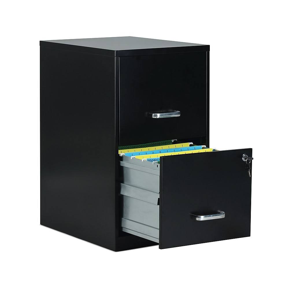 Black 2 Drawer Metal Vertical Filing Cabinet I65557
