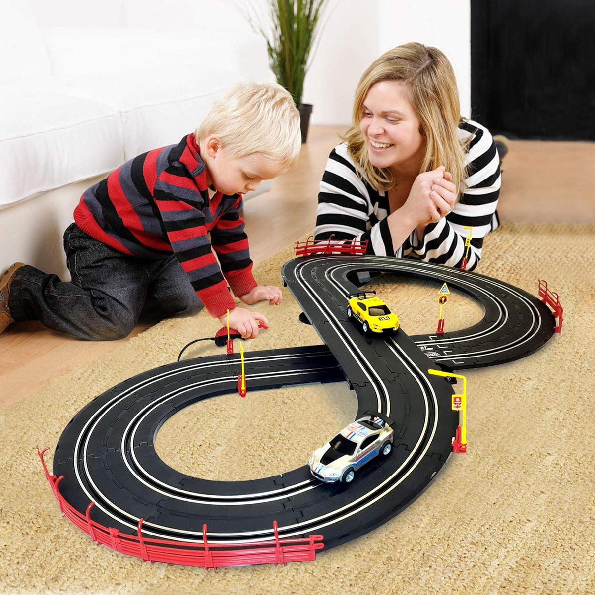 1:43 Scale Electric Racing Track Set with 2 Controllers C20482