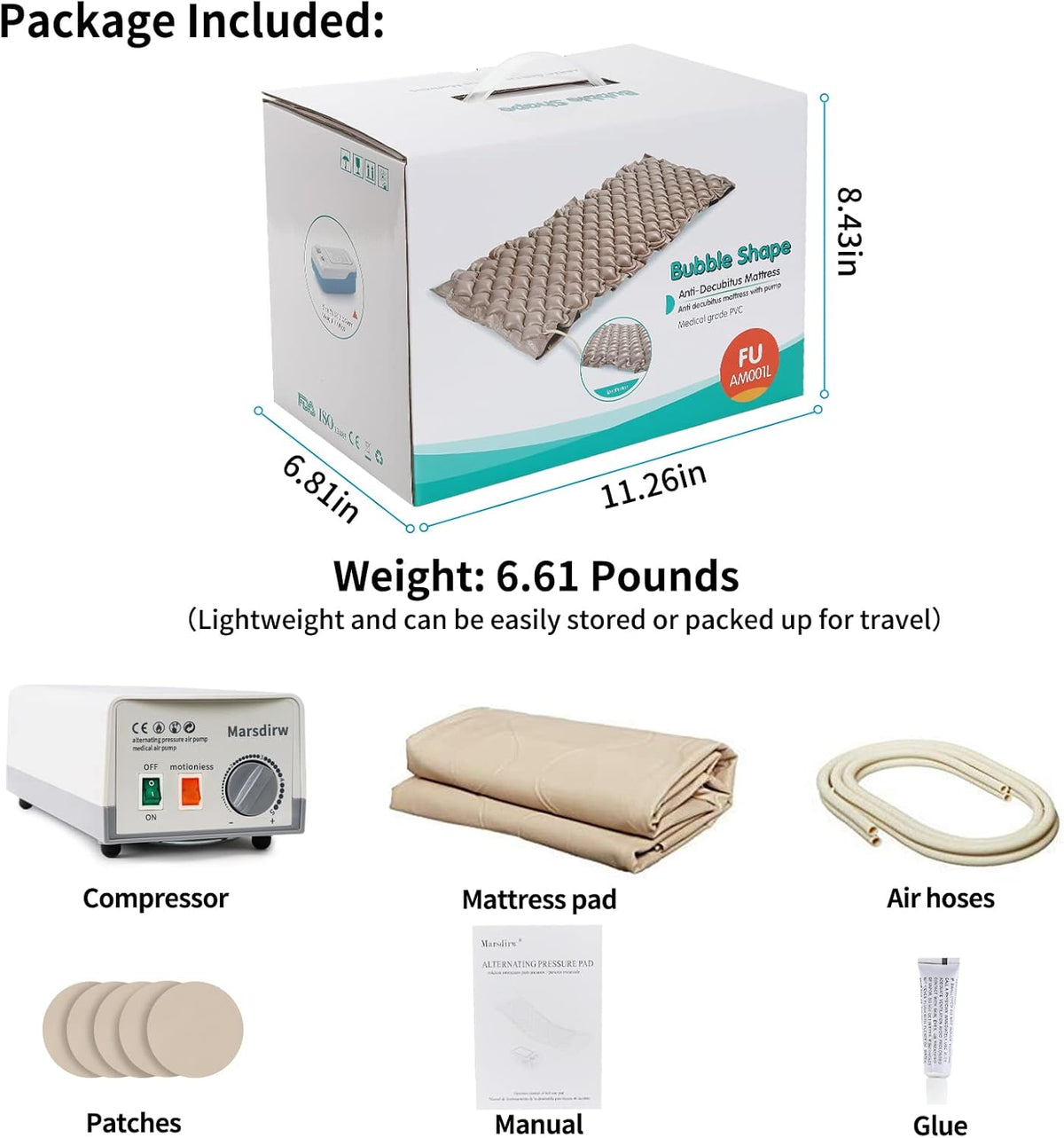 Alternating Pressure Air Mattress with Quiet Pump M9086