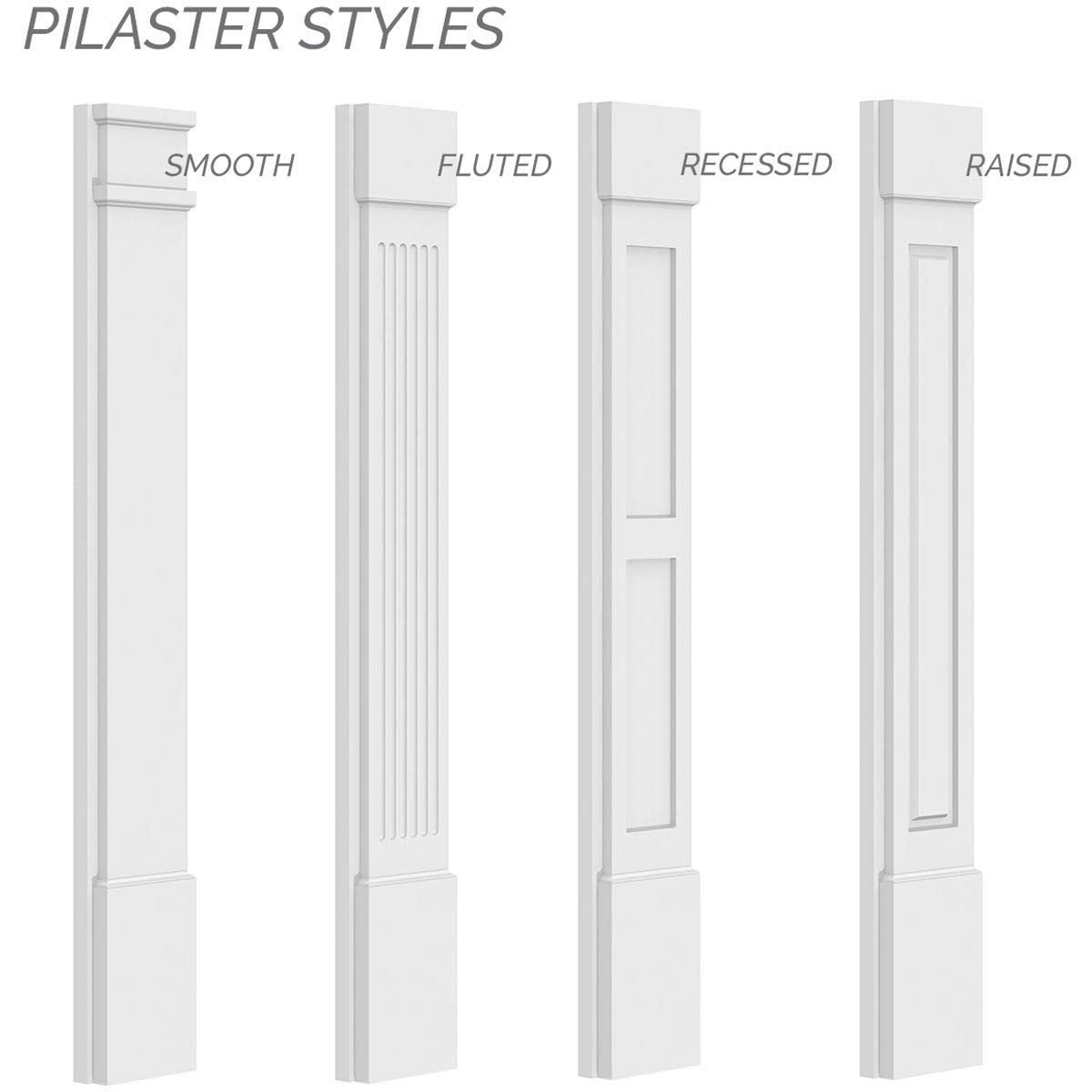 Plain PVC Pilaster with Standard Capital & Base (Pair) S2707
