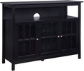 White TV Stand with Storage Cabinets and Shelf C7690