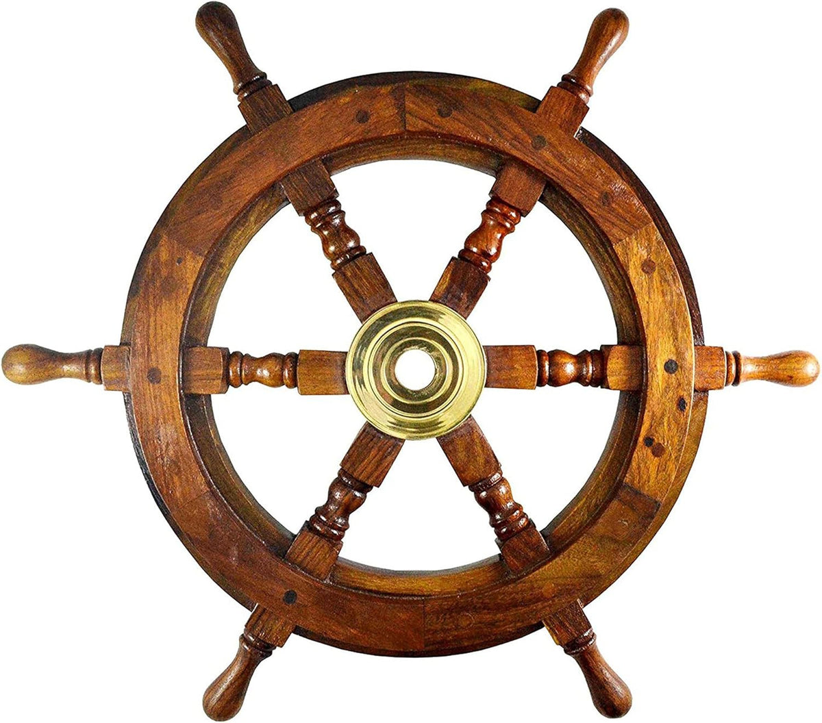 Sheesham Wood Ship Wheel Frame I87718