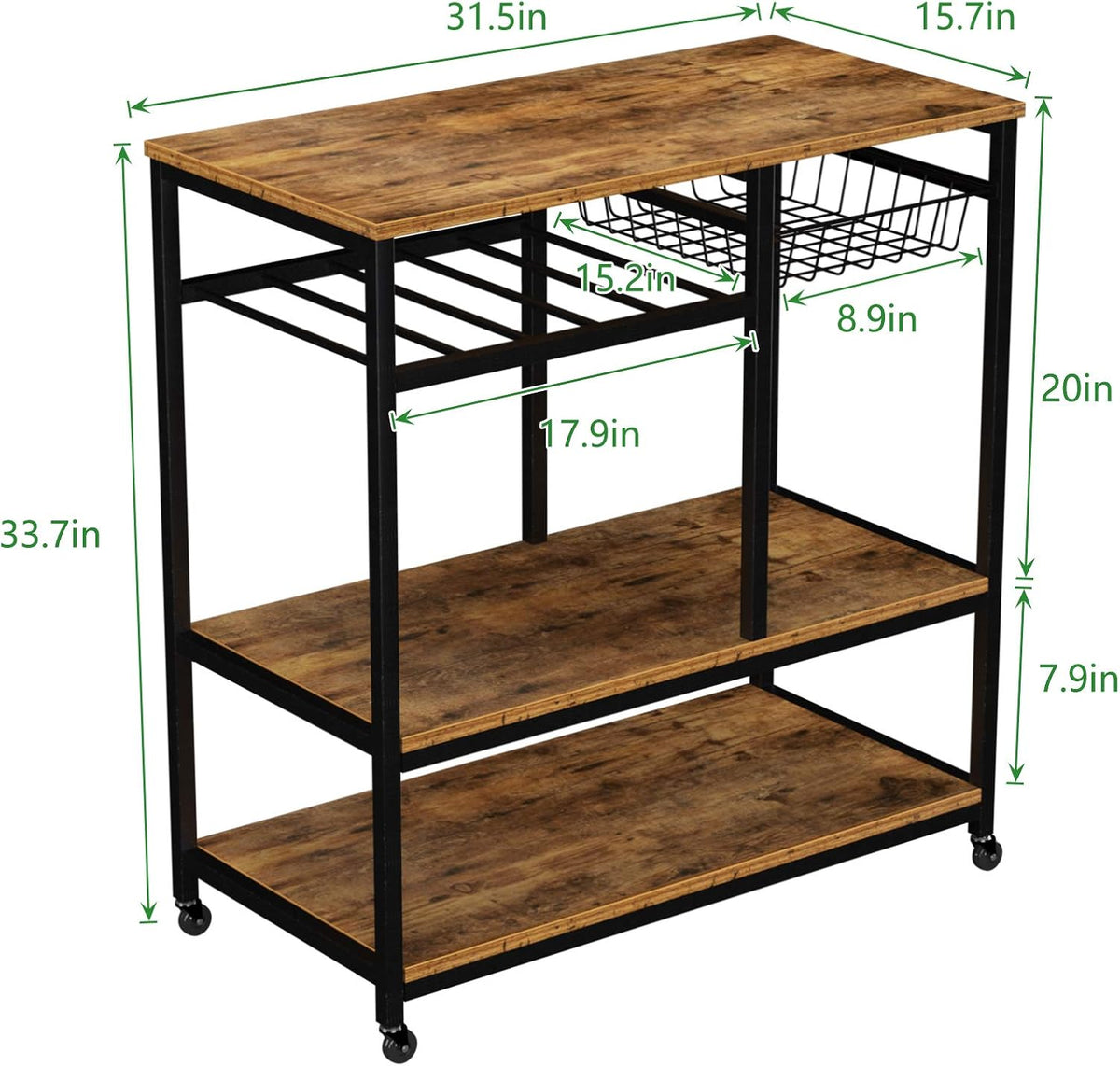 Kitchen Baker's Rack Rustic Brown X7279