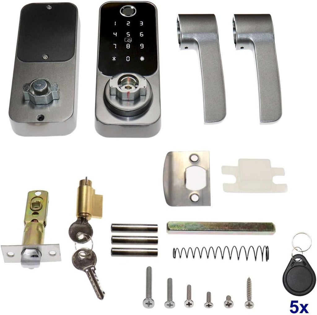 4-in-1 Electronic Door Lock Fingerprint Password RFID Card Mechanical Key E759