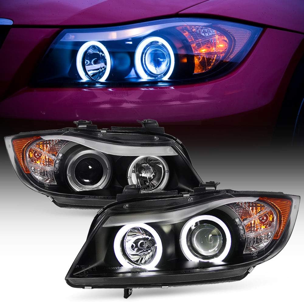 Black LED Projector Headlights Assembly E86586
