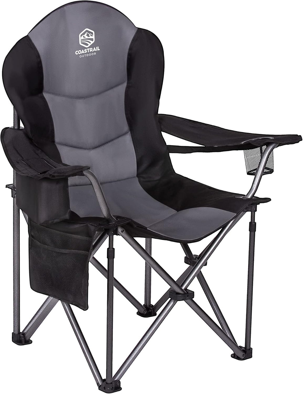 Oversized Padded Folding Camping Chair with Cooler Bag L170895