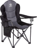 Oversized Padded Folding Camping Chair with Cooler Bag L170895