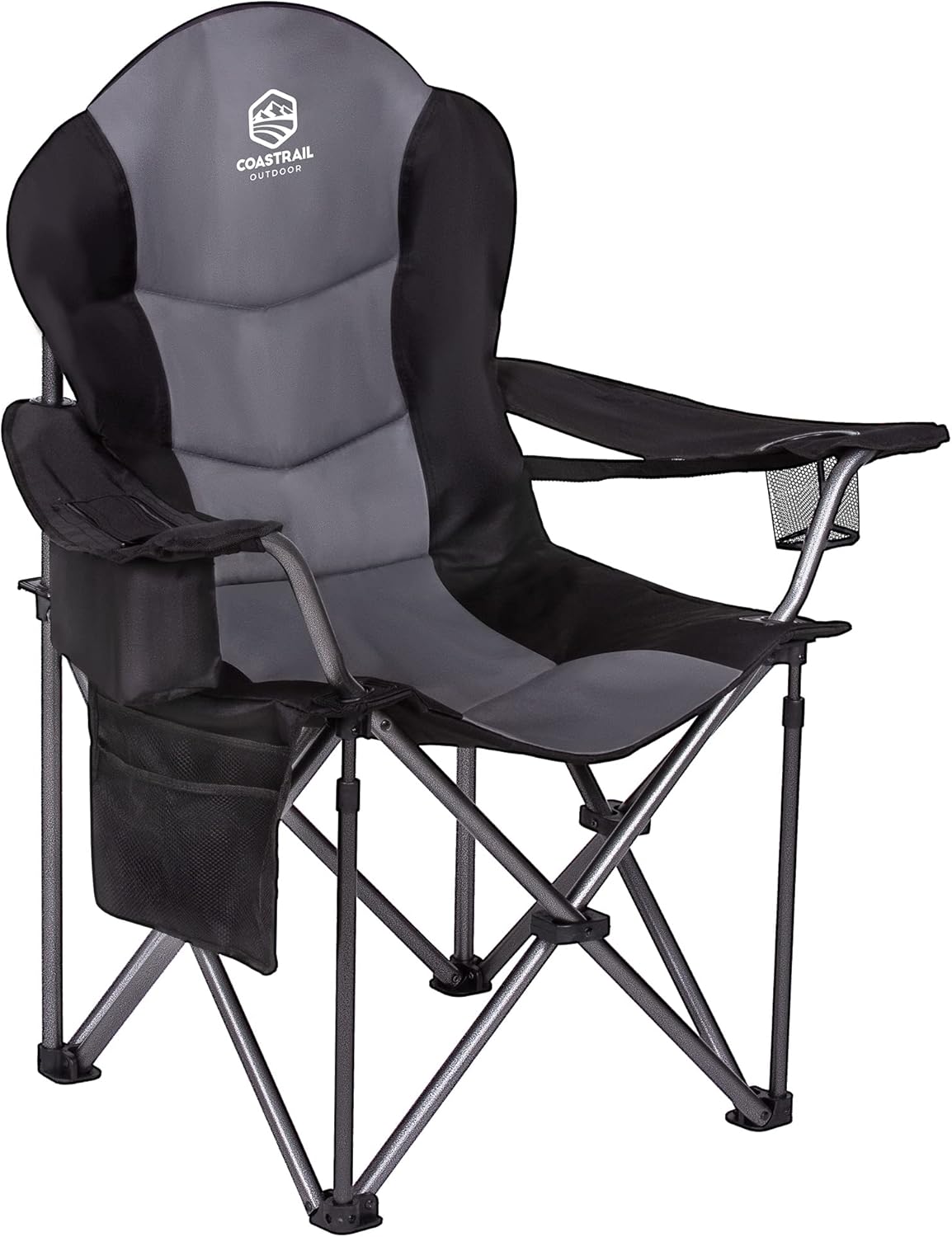 Oversized Padded Folding Camping Chair with Cooler Bag L170895