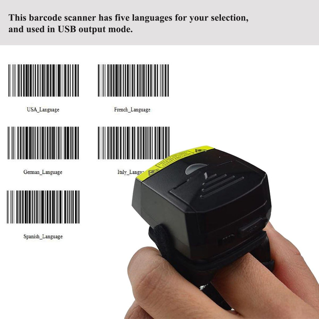 2D Wireless Finger Scanner with Alloy Shell & 350mAh Battery R868