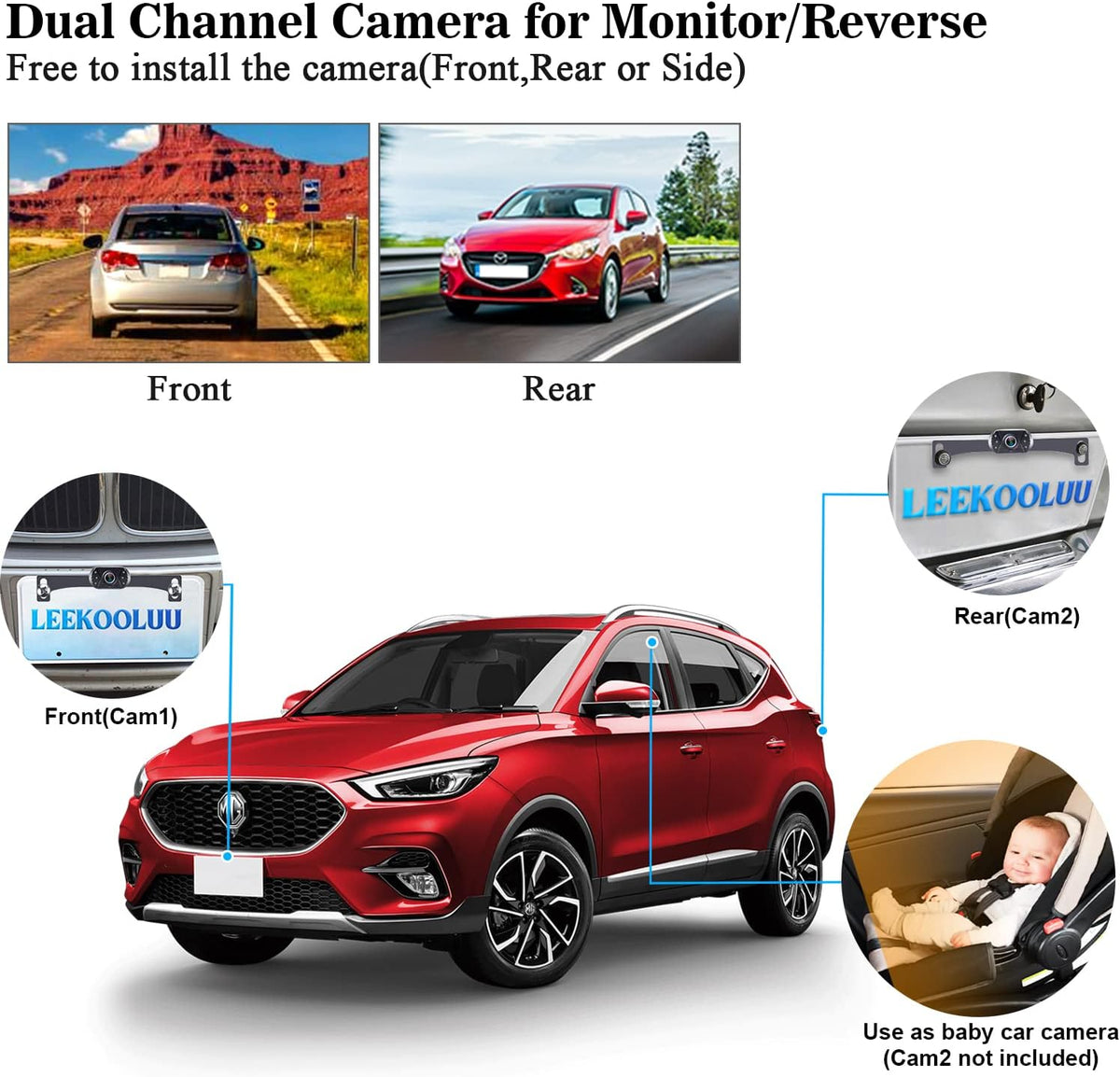 Backup Camera with 5 Monitor, AHD 1080P Rear View Camera System G507447