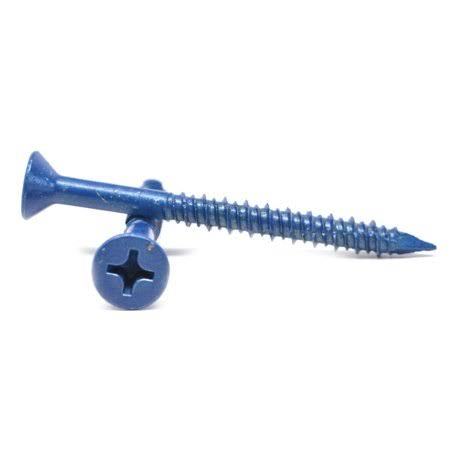 1/4 inch x 2 1/4 inch Concrete Screw Phillips Flat Head Low Carbon Steel Pk 100 J2299