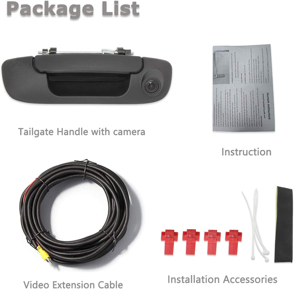 Tailgate Handle Backup Rear View Camera for Dodge Ram 1500 2500 3500 2002-2008 Black B609