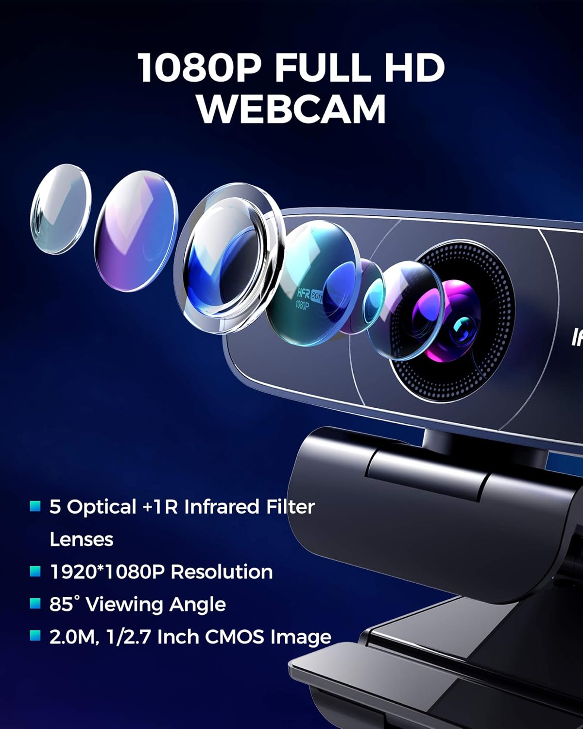 1080p 60fps Webcam with Microphone P8092