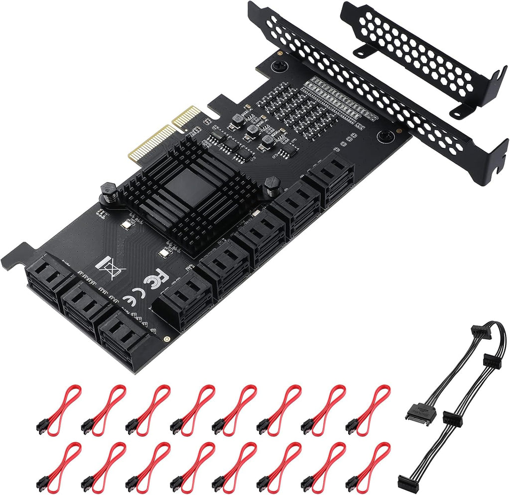 18 Port 6Gbps SATA 3.0 PCIE Card with SATA Cables E21527