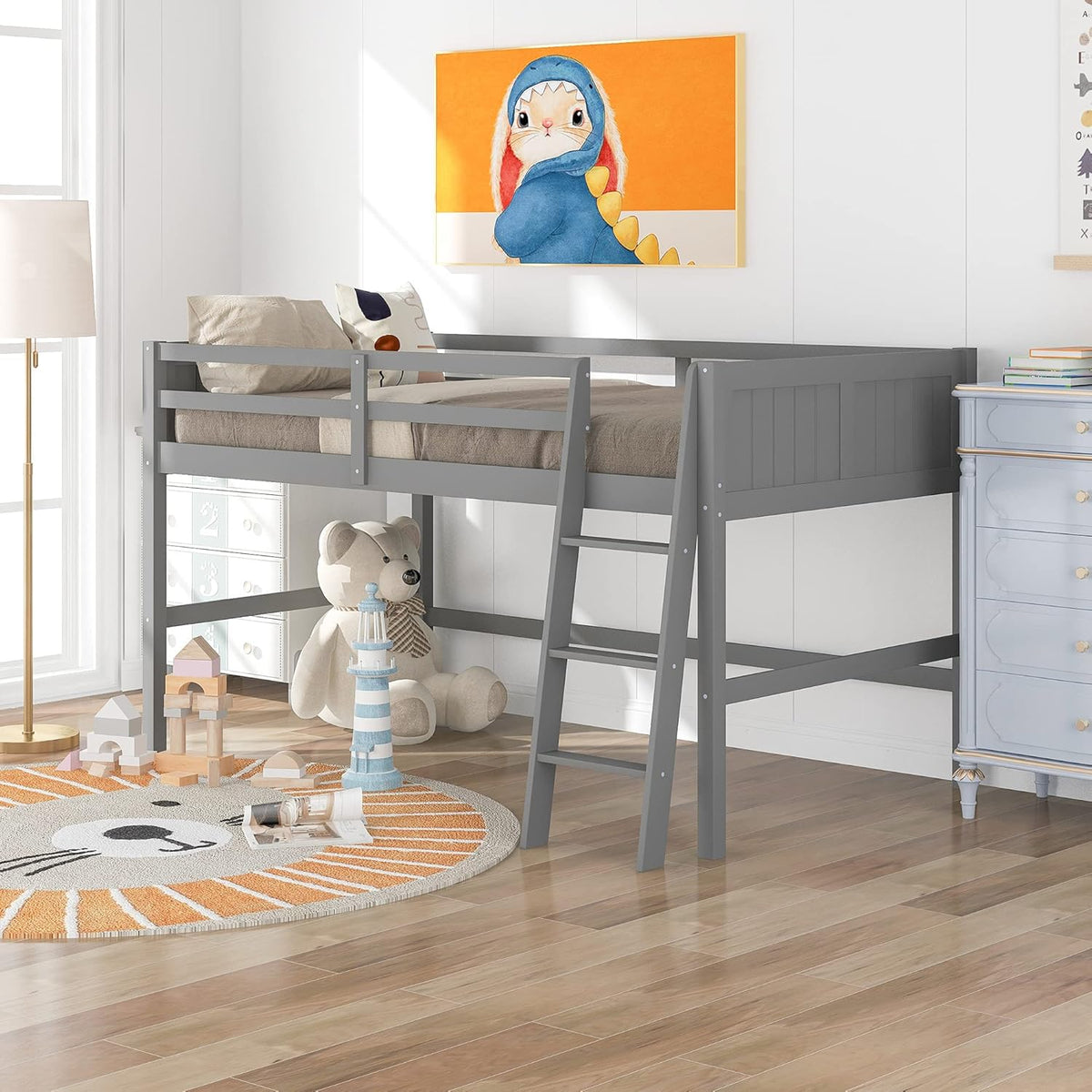 Twin Loft Beds with Slide and Staircase Z9186