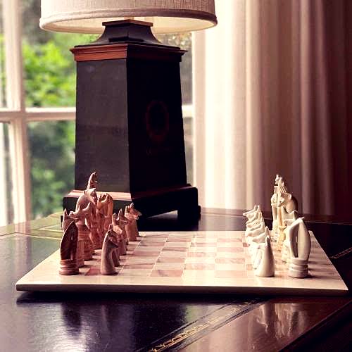 Hand Carved Soapstone Animal Chess Set M827