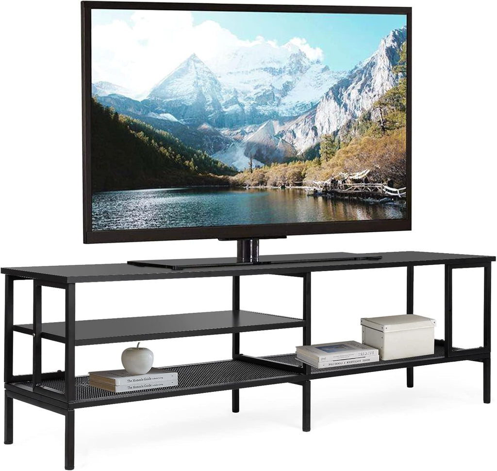 Industrial TV Stand up to 65 inch Metal Frame Rustic Brown C733540