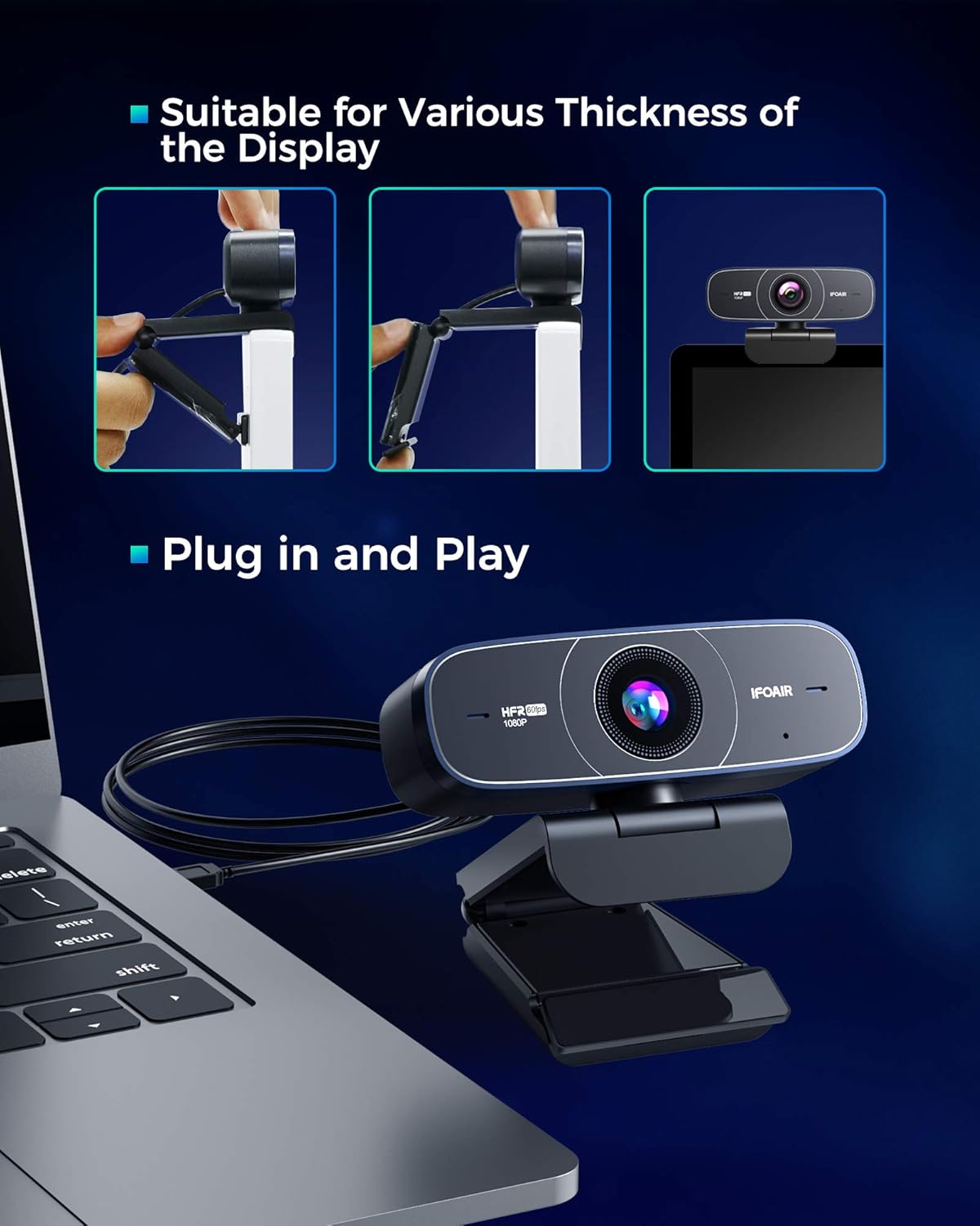 1080p 60fps Webcam with Microphone P8092