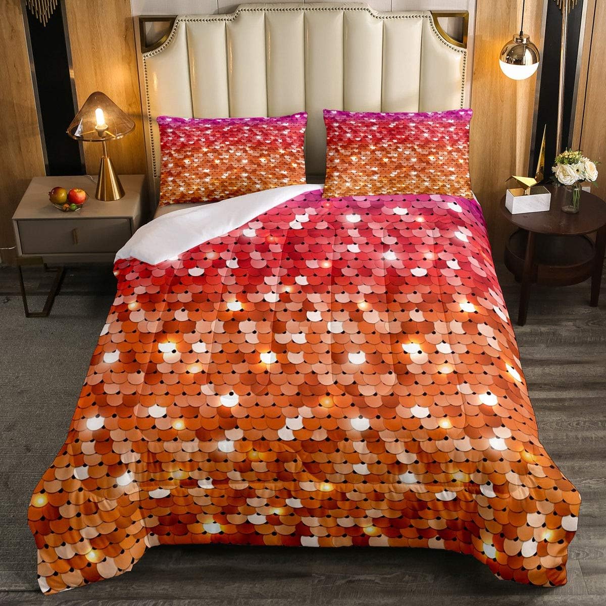 Queen Size Brown Wooden Comforter Set F499