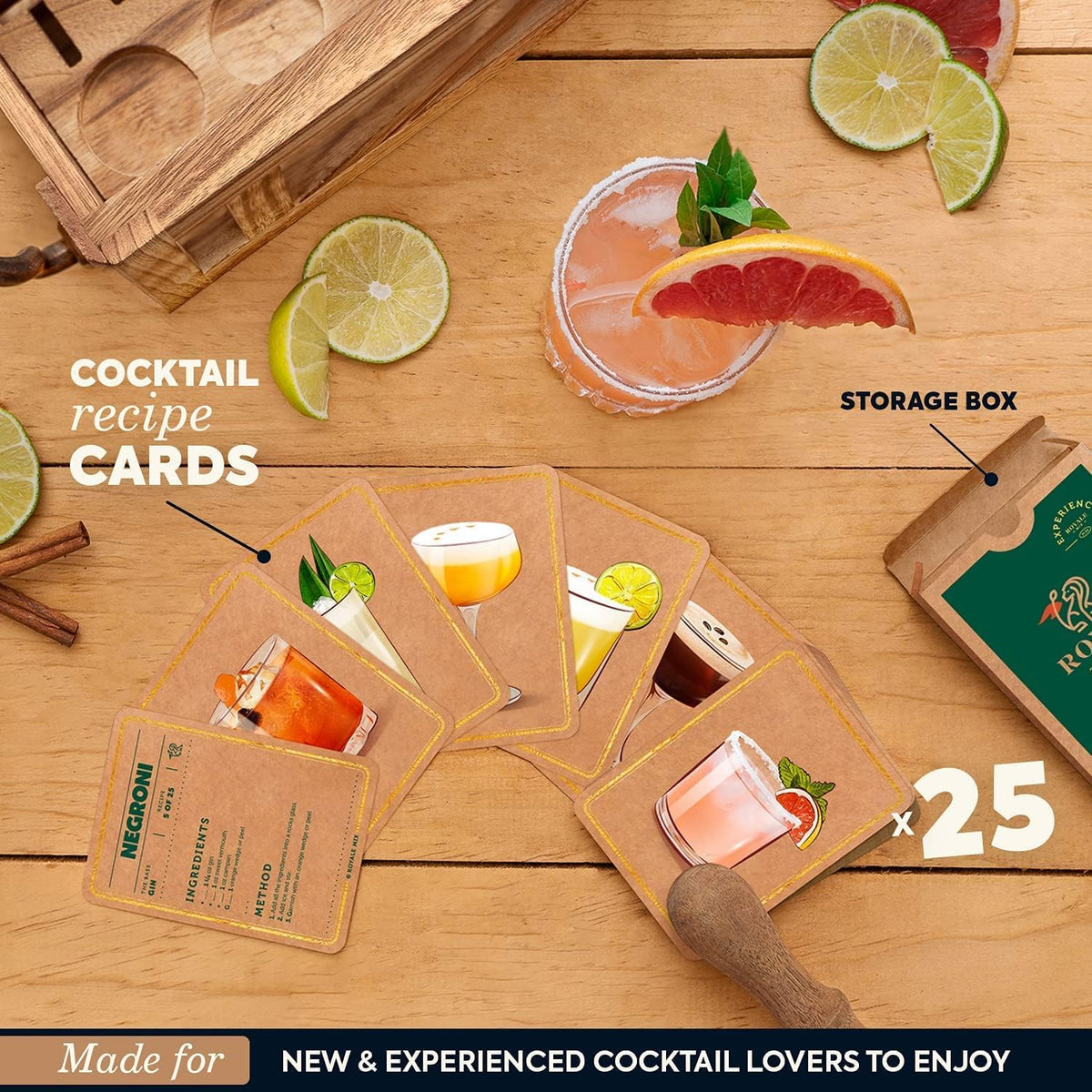 12 Piece Stainless Steel Bartender Kit with Wooden Stand R8006