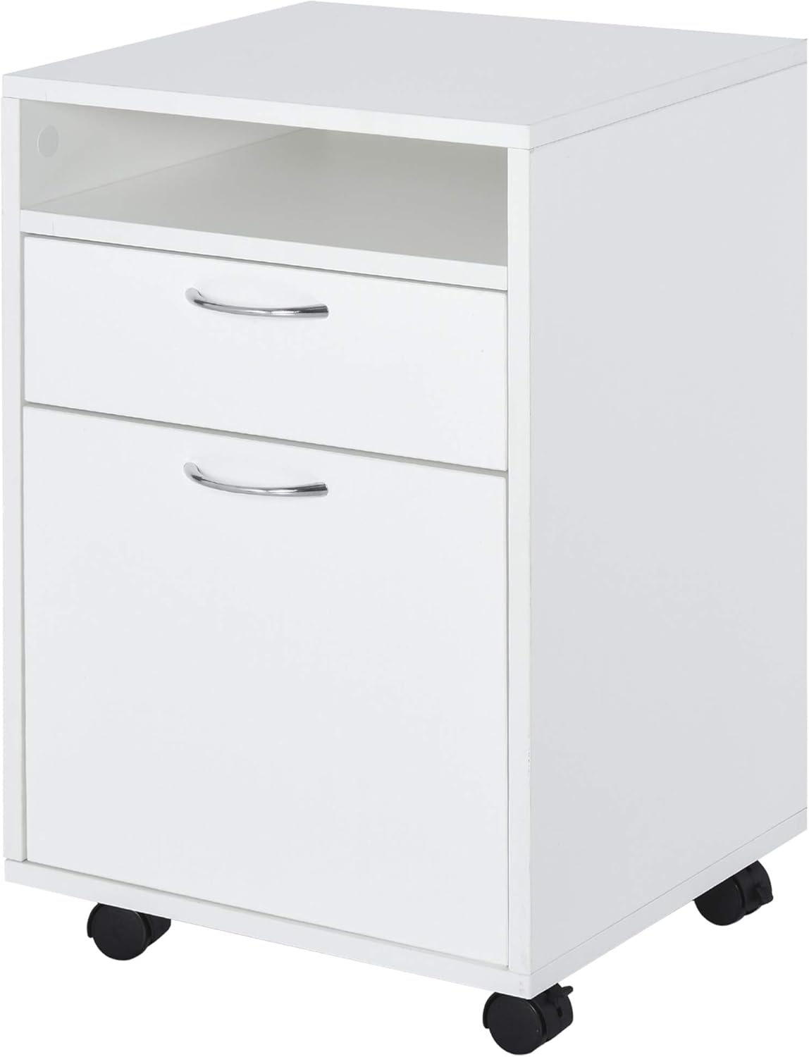 Mobile File Cabinet with Castors and Lockable Drawer, Brown F509