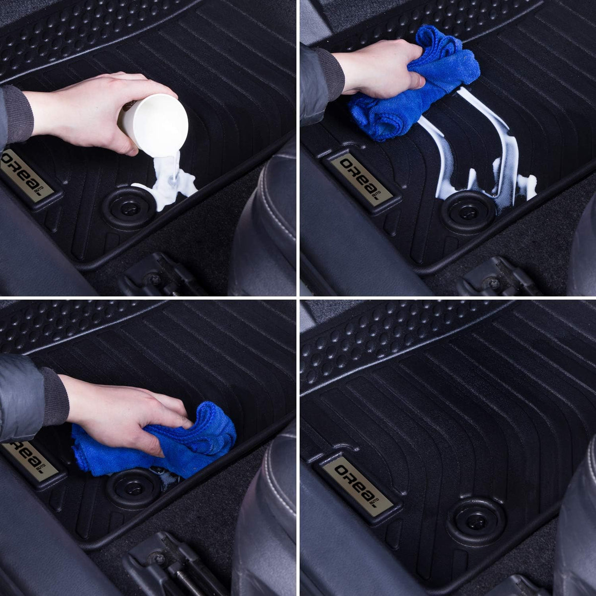 Black Floor Mats Liners for Hyundai Elantra Sedan 2017-2020 Heavy Duty All Weather P67202