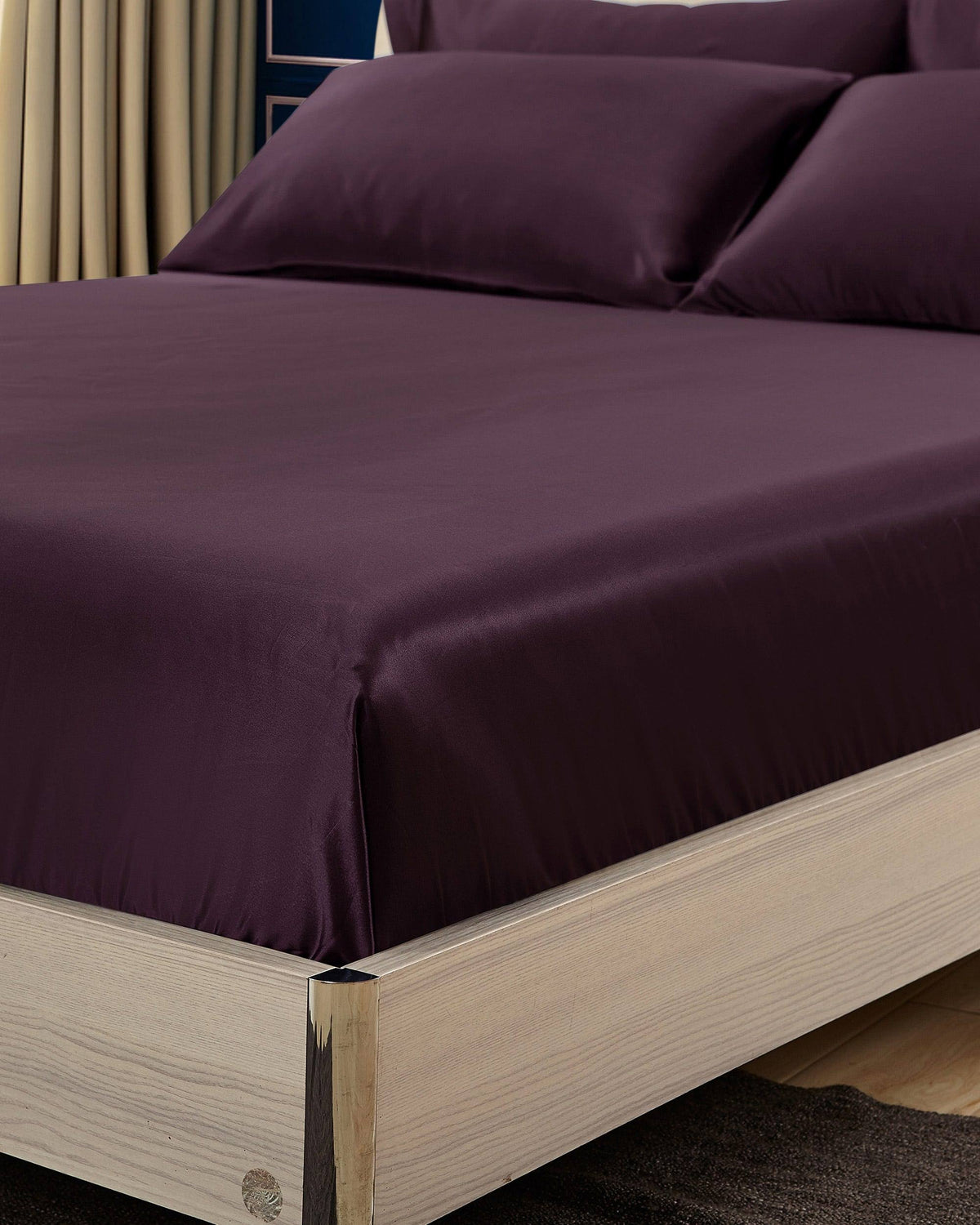 100% 19 Momme Silk Sheets Cal.King Deep Purple W544