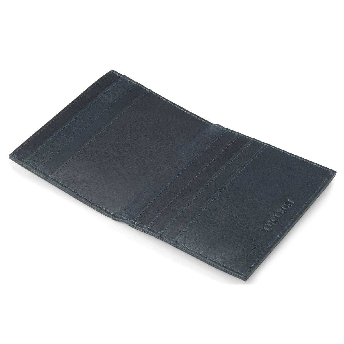 Black Blue Leather RFID-Blocking Card Holder J858864