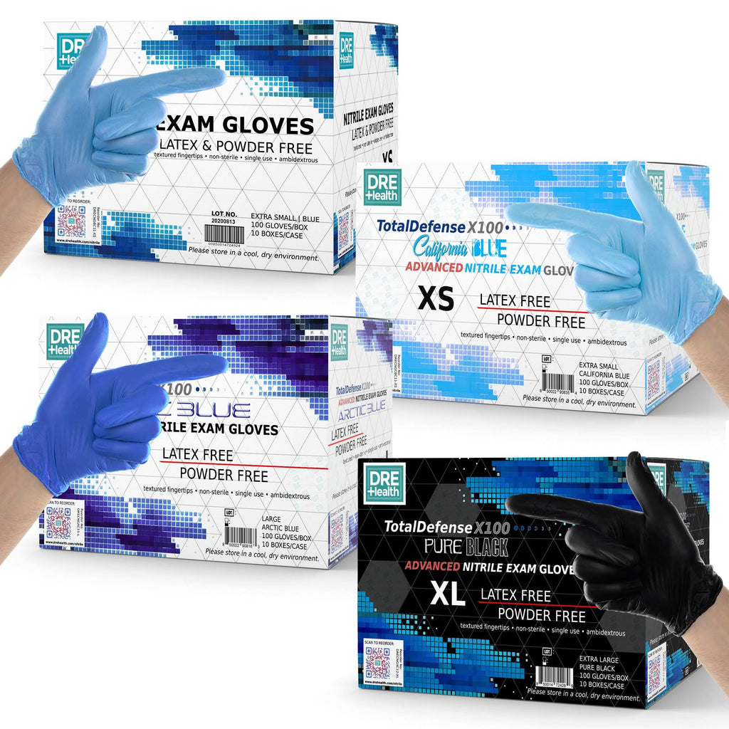Black Large Nitrile Exam Gloves F382