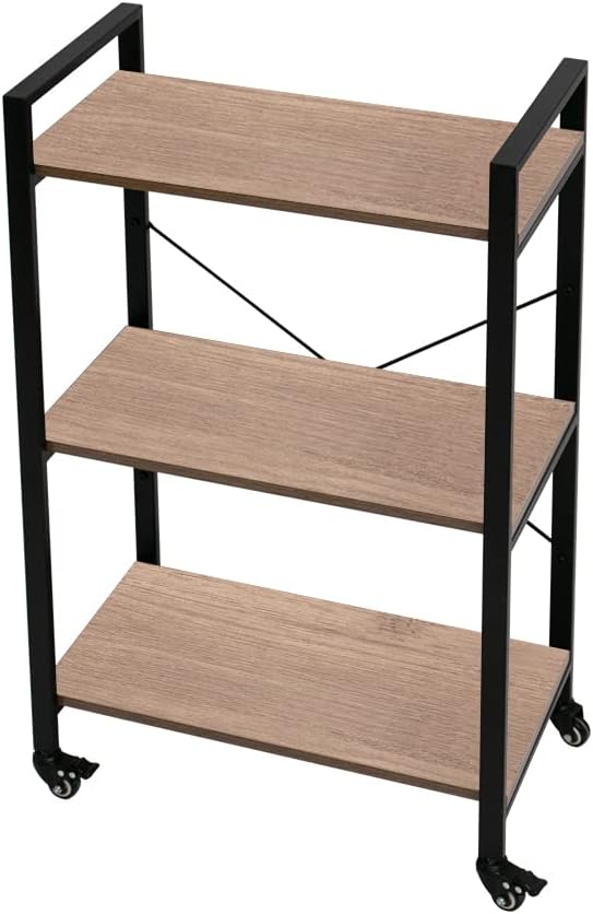 3-Tier Wood and Metal Storage Rack Shelf Unit R954055