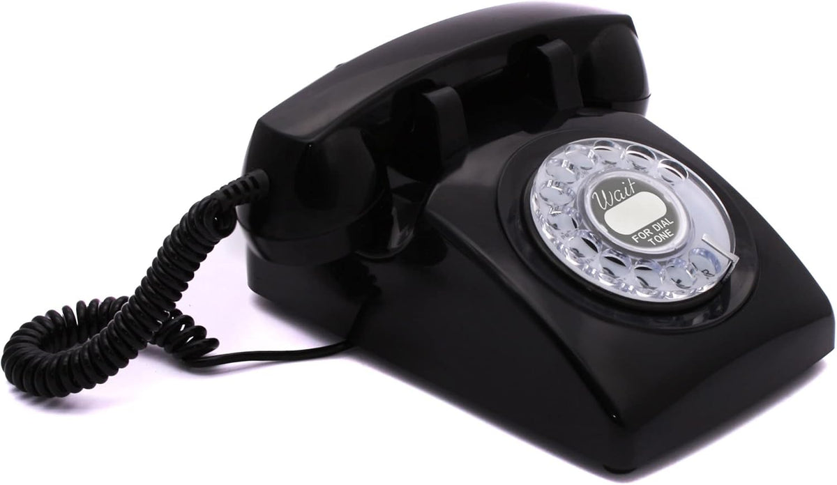 White Rotary Retro Phone with Classic United States Rotary Dial Inlay Pack of 2 G70081