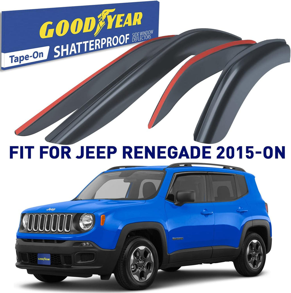 Shatterproof Window Deflectors, Tape-on Rain Guards, 4 pcs T739