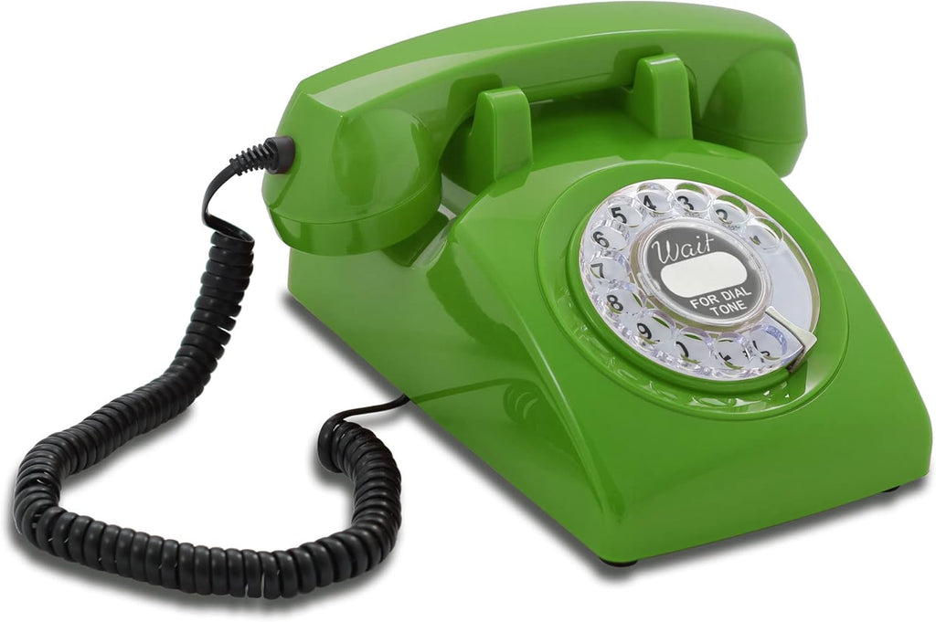 White Rotary Retro Phone with Classic United States Rotary Dial Inlay Pack of 2 G70081