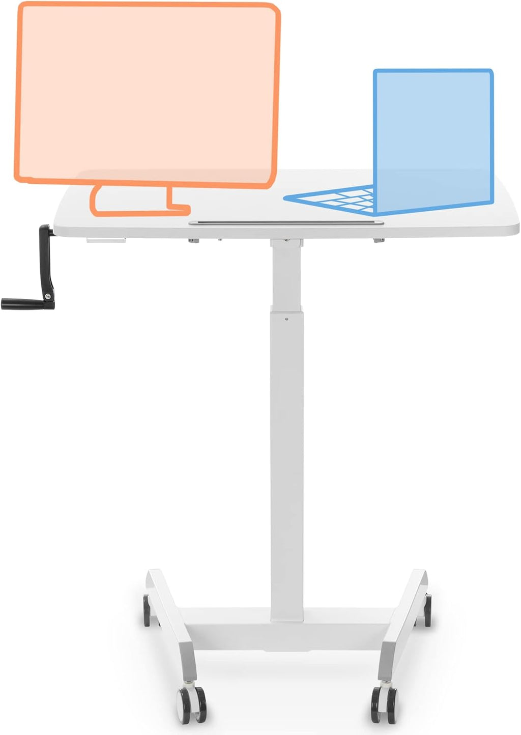 White 31in Portable Standing Desk N411