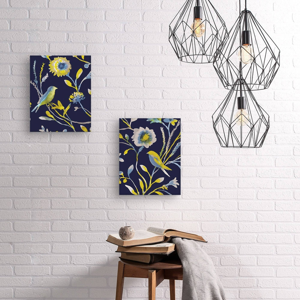 Birds and Feathers Canvas Art Set of II 16 inch x 20 inch N502