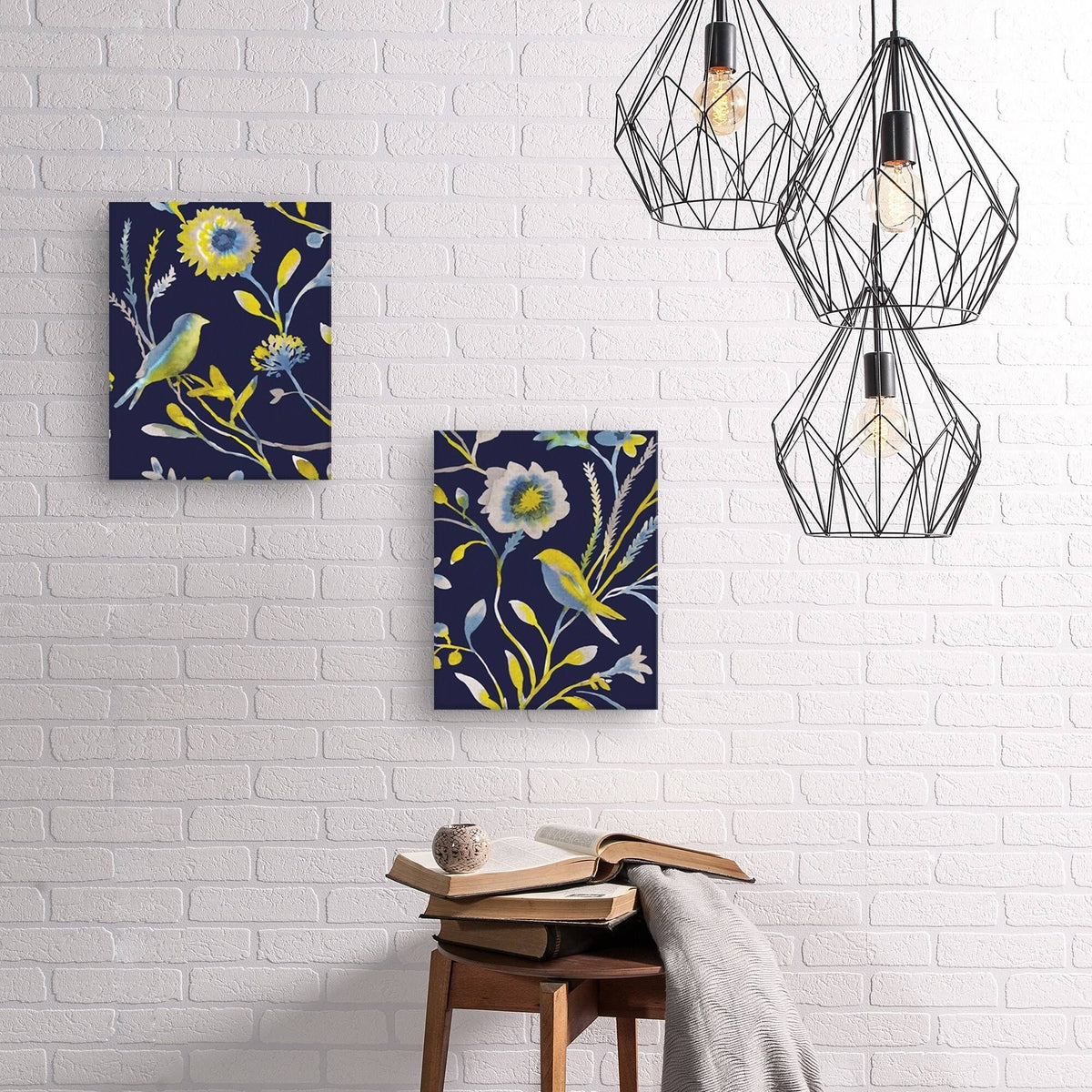 Birds and Feathers Canvas Art Set of II 16 inch x 20 inch N502