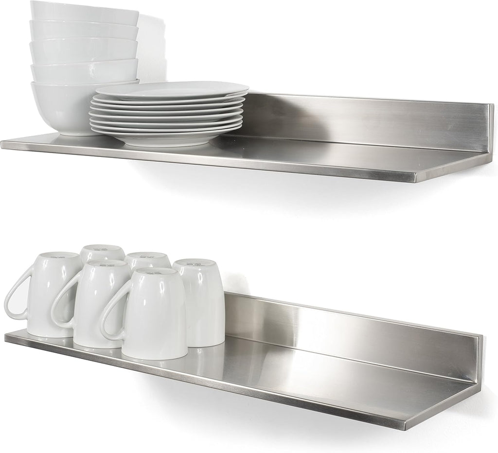 Stainless Steel Wall Shelf Set of 2 T54113